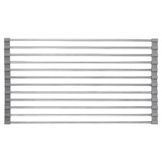 捲簾式瀝水架 水槽瀝水架(a)基礎款-小號12管|矽膠半包款, 銀色, 1入