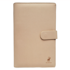 珠友文化 A5 25K 6孔磁扣萬用手冊, 附20張橫線內頁, 6孔鐵夾, 內置筆插, 奶茶, 1本