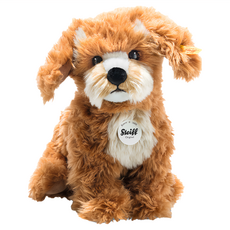 Steiff 德國金耳釦泰迪熊 填充玩具 黃標玩偶, 24cm, Curlie Cockapoo russet 狗, 1個