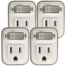 RONEVER 1切1座3轉2節能小壁插 PU-1112, 54mm, 灰色, 4個