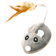 電動絨毛逗貓老鼠, 單一商品, 灰色, 1個