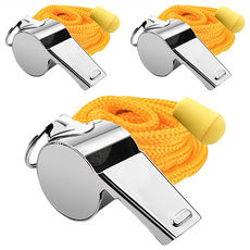 AHOYE 裁判級不鏽鋼哨子 木蕊設計 清脆響亮 掛繩設計, p01-05243146, 3個