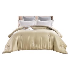 Betrise 貝翠絲 300織紗抗菌羽絲絨暖冬被 60S 天絲 石墨烯保暖黑科技 4角綁耳, 奶茶咖