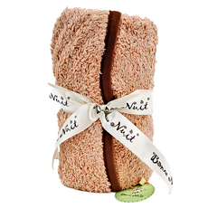 Bonne Nuit 雪柔綿包巾 15% Nylon 85% Polyester 寬度75cmX長度75cm, 咖啡 + 滾咖啡邊