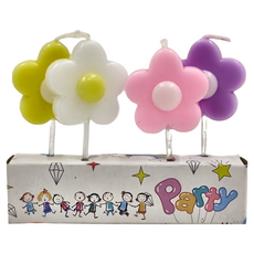 小花蠟燭 Set 4個, 四色小花