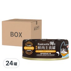 DOG CAT STAR 汪喵星球 貓用98%鮮肉無膠主食罐 24罐, 鰹魚蝦仁, 80g