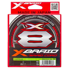 日本YGK X-BRAID CORD X8 PE線/釣線 - 日本製造, 300m, 螢光綠, 1個