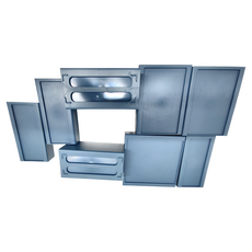 FAmILyLIFE 生活 撞色系 百變抽屜收納盒 8件組 YG-116 20 x 10 x 5cm 190g, 深湛藍