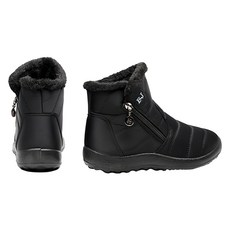 半筒雪靴, 加絨加厚, 防水, 36, 黑色