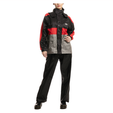 Crocodile 鱷魚 休閒式風雨衣 男女適穿, 黑色 + 銀色 + 紅色, 3XL