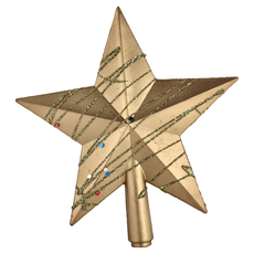手工彩絲樹頂星, 金色, 5.5吋, 12個