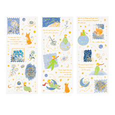 CARD LOVER 信的戀人 小王子立體燙印貼紙 84775 3個, 月夜巡禮, 1組