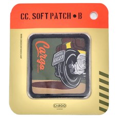 CARGO container 復古風徽章 60x60x2mm FABRIC, 1個