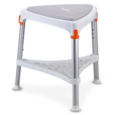 義大利三角穩固洗澡椅 附置物架 D096, 1個, 灰色