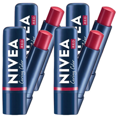 NIVEA 妮維雅 香榭紅唇輕吻護唇膏, 熔岩玫瑰紅, 4.8g, 4件