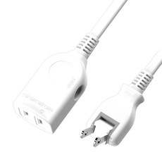 電太郎 2P 1座延長線, 180°轉向平貼式插頭, 耐高溫阻燃防火材質, 4N級高純度無氧銅, 2.7m, 1個