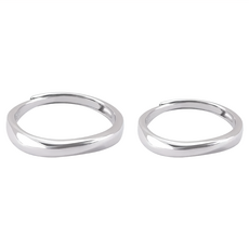 MARIGOLD 美爾朵 真愛無暇情侶可調式戒指2入禮盒 925純銀對戒