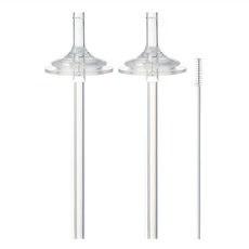 hibee 吸管替換組, 透明吸嘴*2個+吸管*2支+吸管清潔刷*1支, 2組, 單色