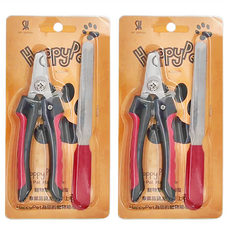 HappyPet 大型犬貓寵物剪 2組, 紅色 + 黑色 + 銀色