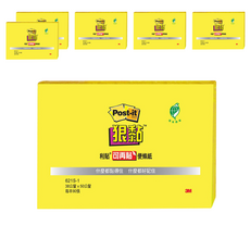 3M Post-it 利貼 狠黏可再貼便條紙 621S-1, 黃色, 2本, 6包