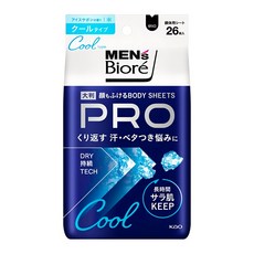 MEN's Biore PRO 男性臉部身體兩用濕巾 酷涼 26張, 1個, 282ml