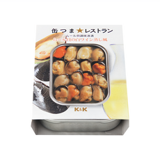 K&K 白酒煮淡菜 日本產罐頭食品 零嘴下酒菜, 95g, 1罐