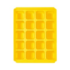 tgm 馬卡龍白金矽膠副食品冷凍儲存分裝盒，可調節使用量，保鮮保存，適用於微波爐、洗碗機、冰箱, 黃色, 1個