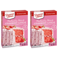 Duncanhines 草莓風味蛋糕粉 完美濕潤 草莓至尊, 432g, 2盒