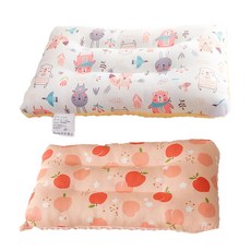 100%純棉可水洗 小蘋果 + 好朋友 米 柔軟舒適透氣兒童睡枕