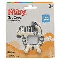 Nuby 童趣動物矽膠固齒器, Teether only, 斑馬, 1個