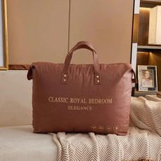 A&R 加厚防塵收納棉被套手提袋 咖啡色, 大(75 x 60cm), 1個