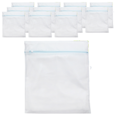 HIKOYA 和彥家 淨白方型密網洗衣袋 加大拉鍊頭設計 有效隔離毛屑 耐用度高, 12個