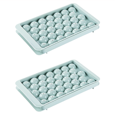 圓球製冰盒 大 藍色 - DIY冰球 飲料冰塊 圓形冰格, 2個