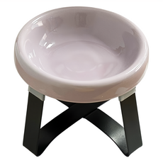 毛皇上 撞色飛碟陶瓷碗, 紫碗 + 黑架, 1組