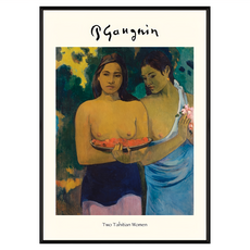 菠蘿選畫所 保羅高更 兩位大溪地婦I 掛畫 AVAR5746B, 黑色