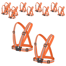 反光背心 Set 2 低彈絲面料, 120g, 螢光橘, 6組