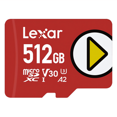 Lexar 雷克沙 PLAY MicroSDXC 記憶卡，V30 UHS-1 A2 U3，最高150MB/s讀取速度，512GB, 1個