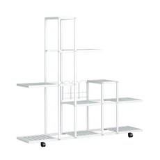FAmILyLIFE 生活 歐式93面寬附輪移動花架 A-284-W 93 x 22.5 x 92cm 4570g, 淨白色, 4層