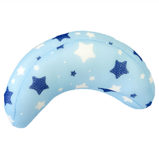PeNi 培婗 3D透氣安全帶半月枕 31.5cm x 20cm x 12cm 重量約150g, 藍白星星 淺藍色, 1個