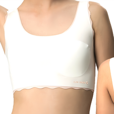 Yoiie 冰礦絲兩倍超彈性透氣 成長型內衣 第二階段無鋼圈 背心款 L, L碼(43~53kg), 純潔白