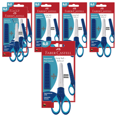 FABER-CASTELL 輝柏 好點子安全剪刀, 藍色, 6支