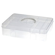 livinbox FUN貝兒手提箱 TB-704, 透明外殼設計, 環保可回收PP材質, 分離式內盒, 顏色隨機, 325 x 238 x 91mm, 1個