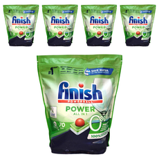 finish 洗碗錠 無香精版 洗碗機專用 70顆, 1.12kg, 5袋