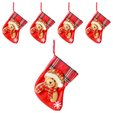 裝飾聖誕襪小熊 聖誕襪, 小熊, 1組, 13 × 16cm