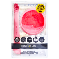 MARCUS&MARCUS 寶寶食物調理碗匙組, 6個月以上適用, BPA Free, 碗 + 湯匙, 玫瑰粉, 1組