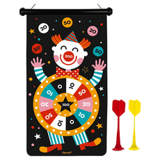 Janod磁性趣味標靶組, 雙面情境, 點貼懸掛, 適合4歲以上兒童, 44 x 65cm, 馬戲團, 1組