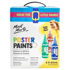 Mont Marte 蒙瑪特廣告顏料套組-6色60ml(紙盒裝可手提), 60ml, 6色, 1盒