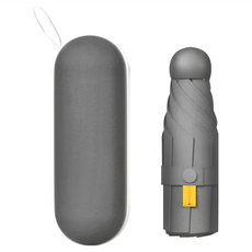 馬卡龍兩用輕巧晴雨傘 附收納盒 夢幻黑, 1支