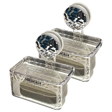 冰川紋吸盤肥皂架 附海綿 透明色 強力吸盤 瀝水設計, 2個