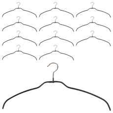MAWA 時尚極簡多功能止滑無痕衣架 42cm Set 12, 黑色, 1盒